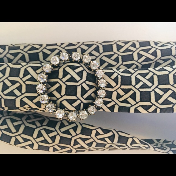 J Crew 100% Silk Belt with Bling Buckle - Picture 6 of 8